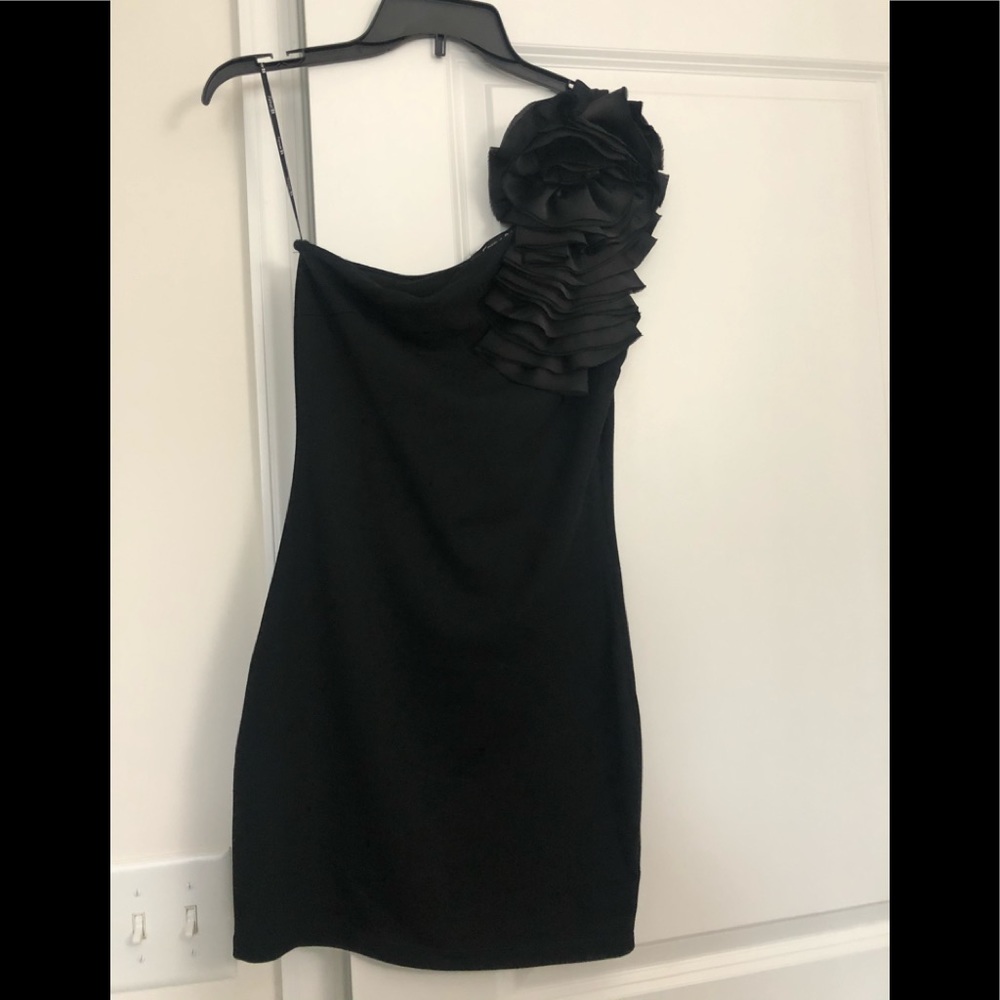 Black one shoulder dress